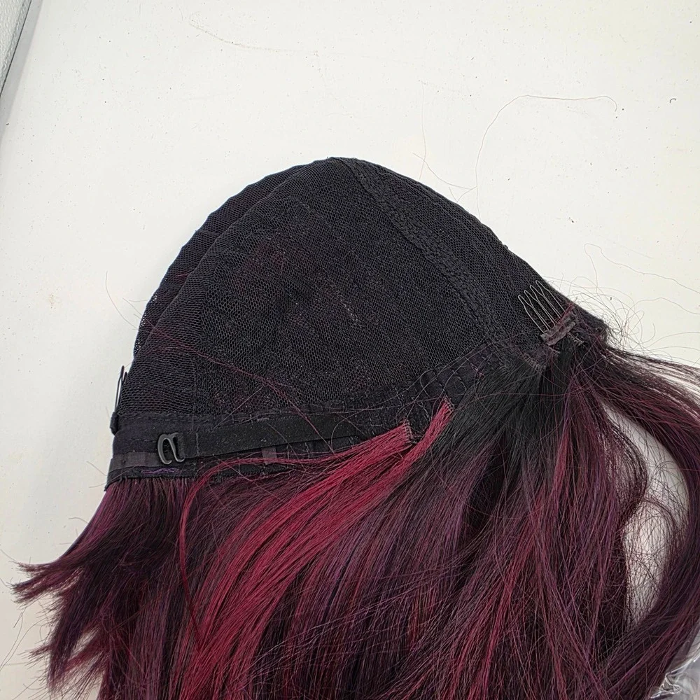 Mayde Beauty Norah Invisible Lace Part Wig AB530 Burgundy Plum Synthetic Bob